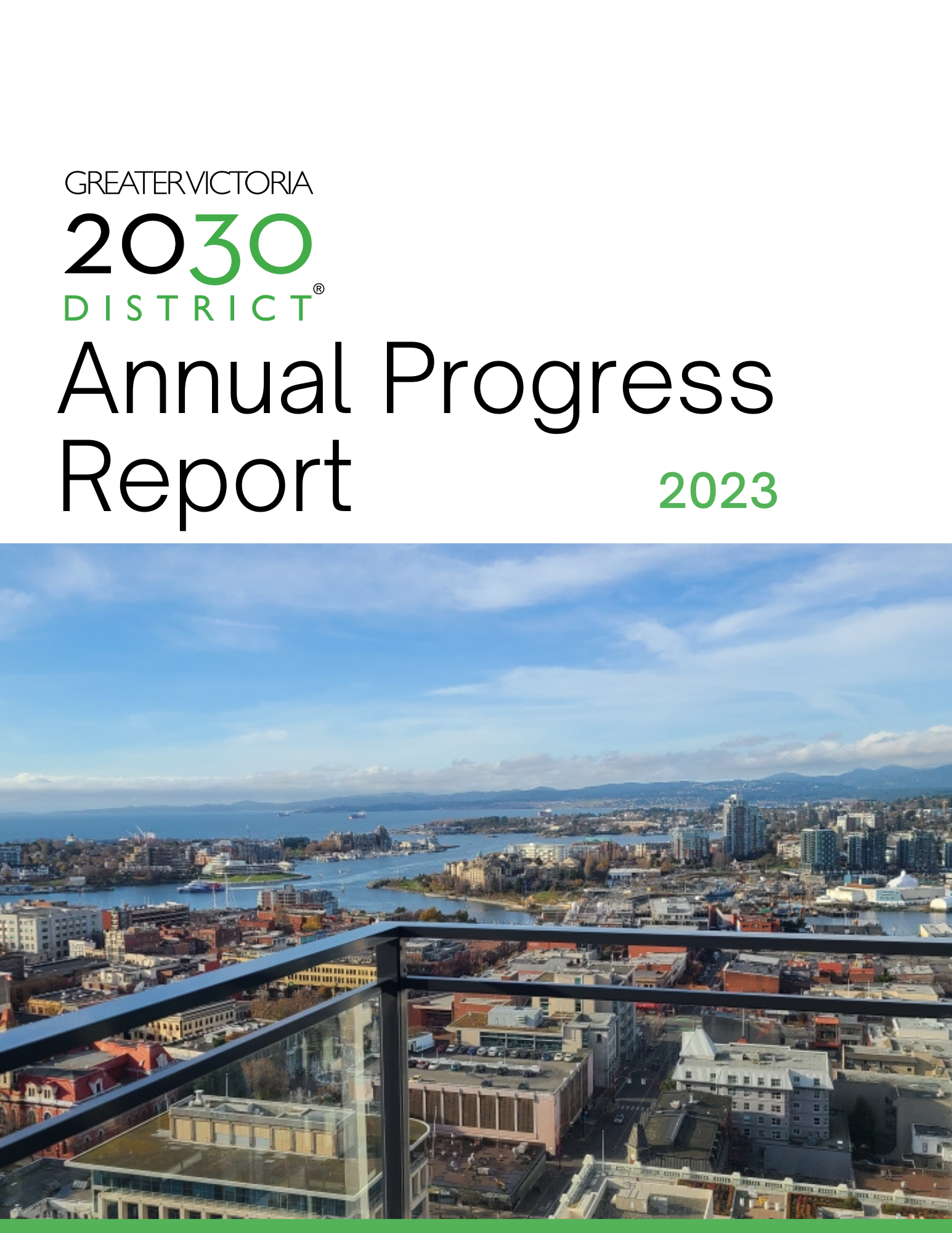 Cover of Greater Victoria 2030 District Annual Progress Report.